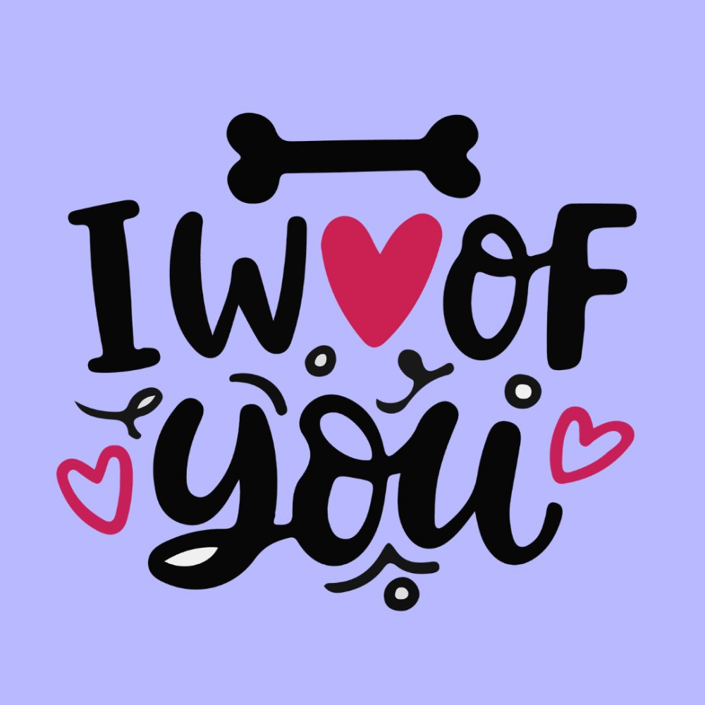 Cheeku I Woof You Graphic Cotton T Shirt for Dogs and Cats (Lavender) image 3